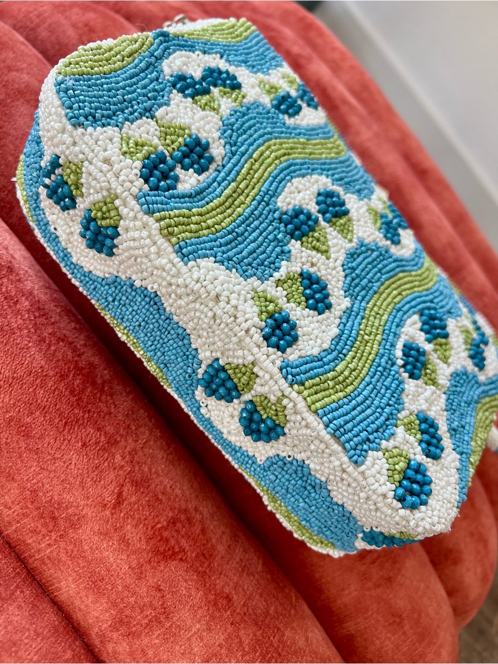 NWT Viral Blackberry Blueberry Beaded Blue & Green Shoulder Bag - Picture 10 of 11